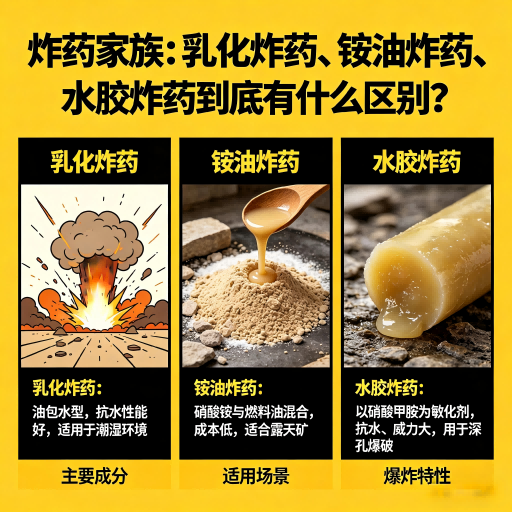 宜章炸药家族：乳化炸药、铵油炸药、水胶炸药到底有什么区别？